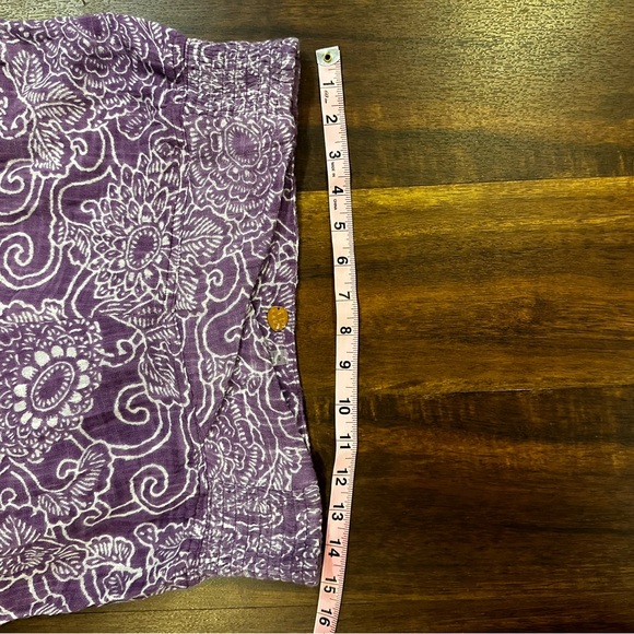 Free People Purple Floral Boho Funky Crossover Waist Wide Leg Pants - Picture 12 of 15